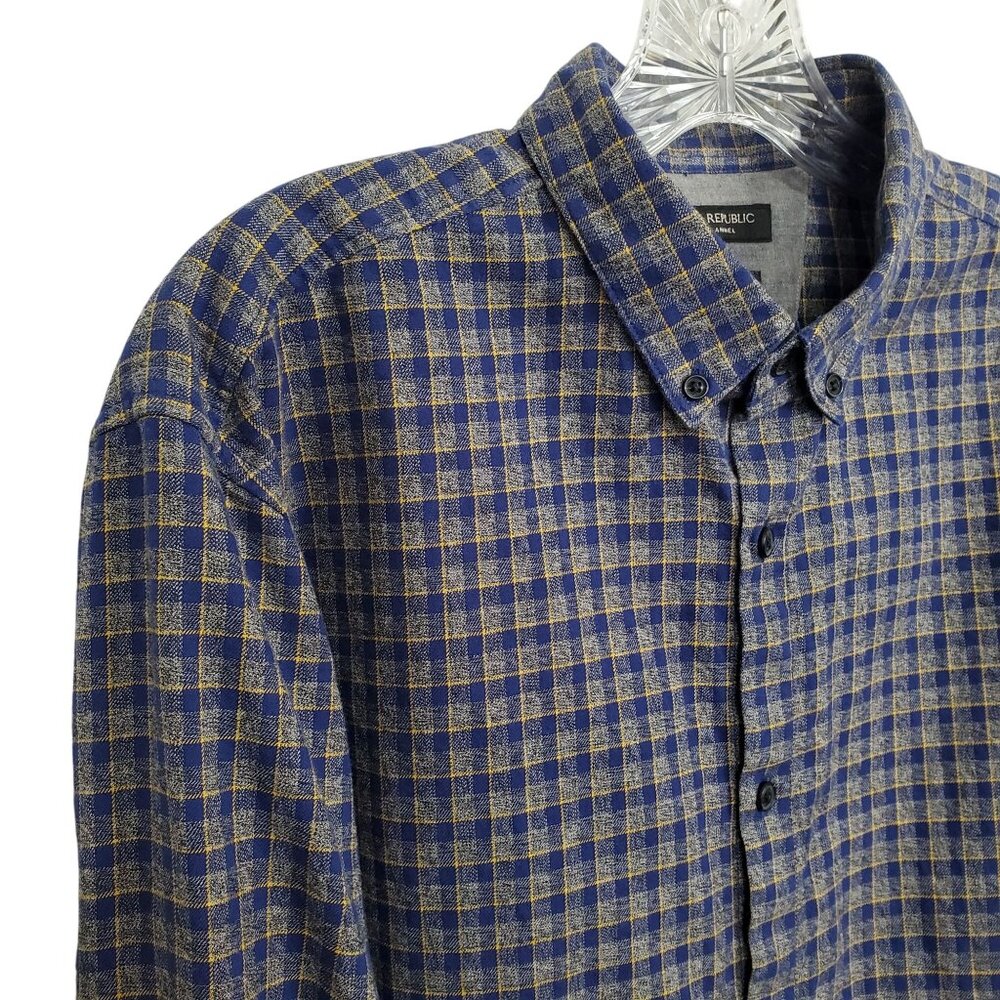 Banana Republic Mens L Shirt Luxe Flannel Camden Fit Plaid Button-Up Long Sleeve - Picture 5 of 9